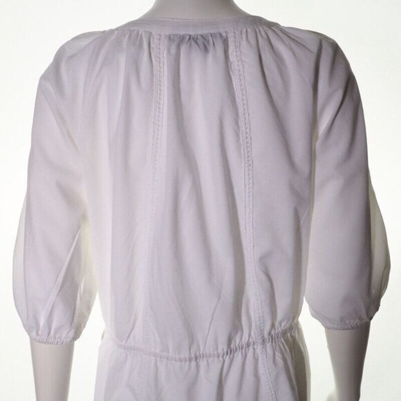 Alfani Tunic Top Size 6 P Womens Boho White with Gold Embroidery Pullover - Picture 7 of 11